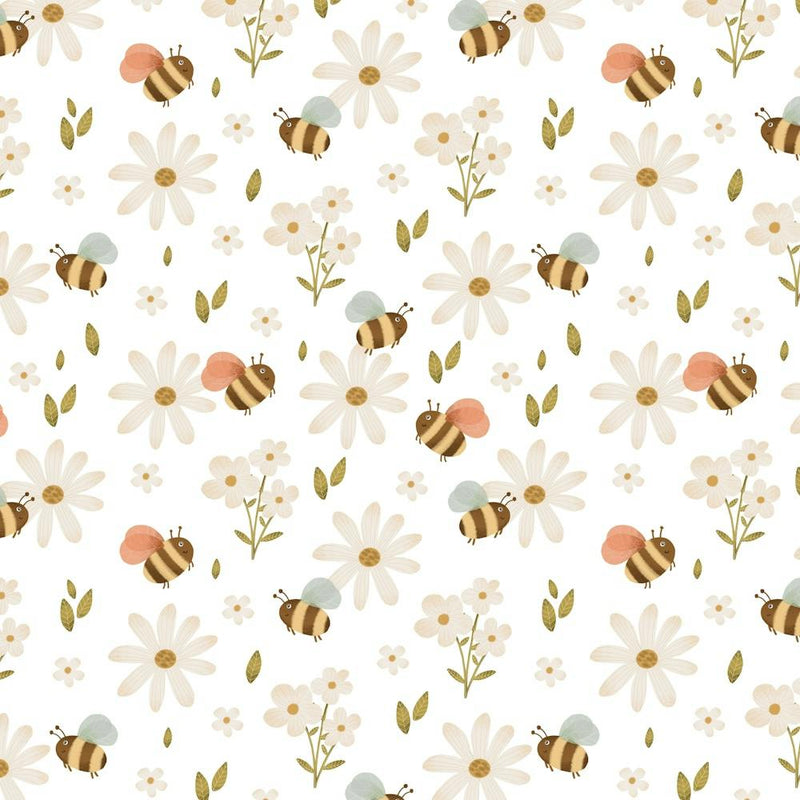 Bee and daisies