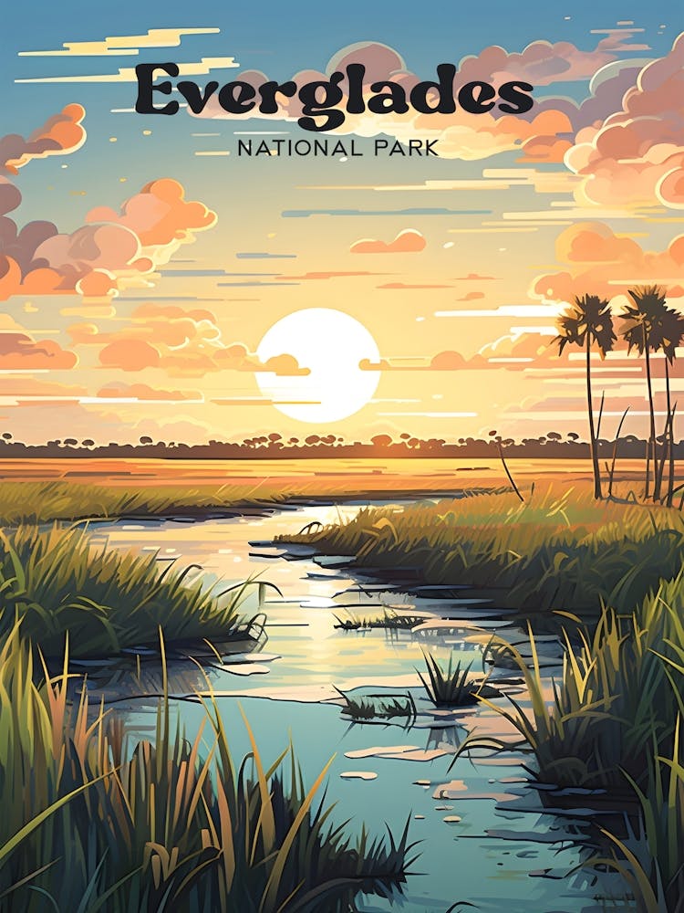 Everglades National Park Florida Camping Travel Art
