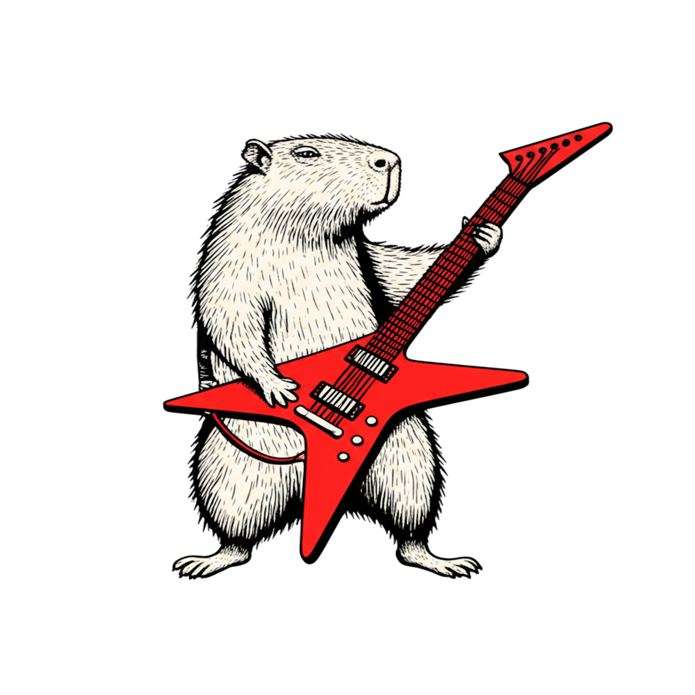 Rat Playing An Electric Guitar