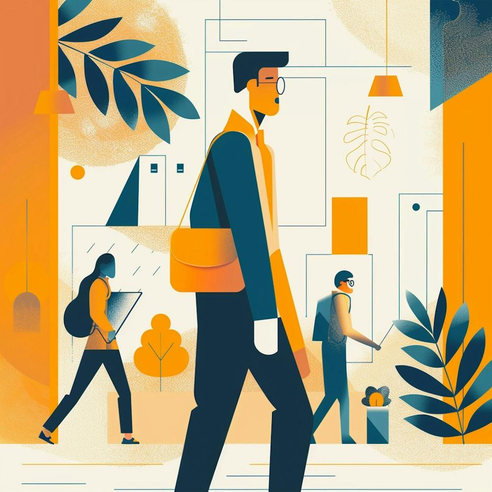 Illustration Of People Walking