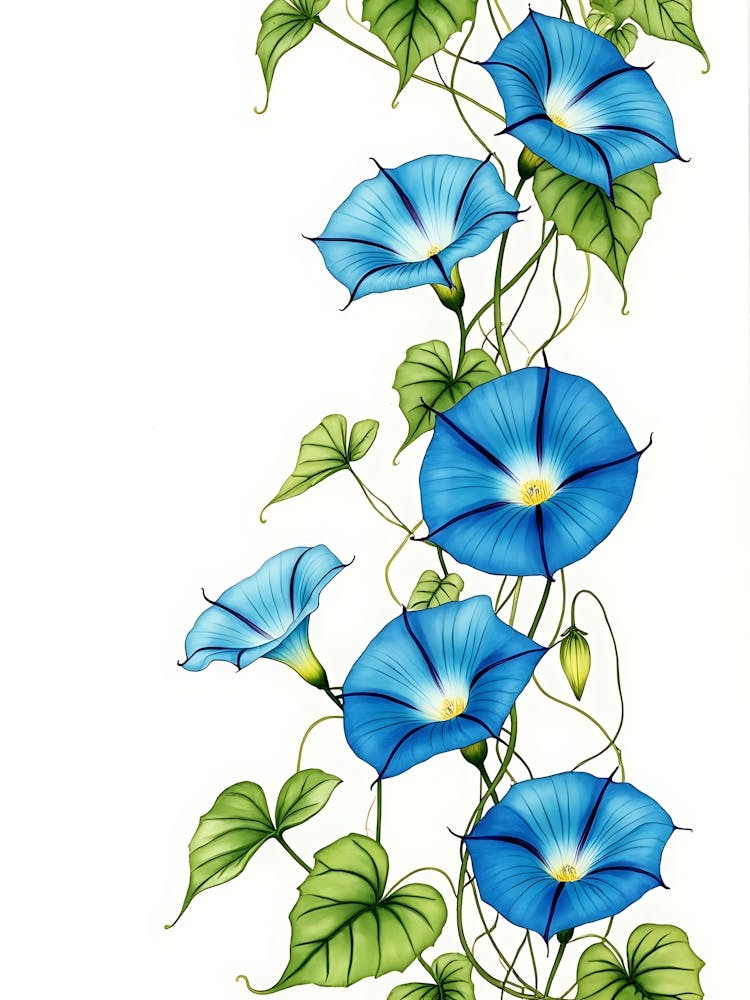 Freeform Blue Wildflower Study