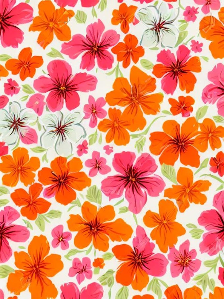 Petunia Floral Print Warm Tones 2 Flower
