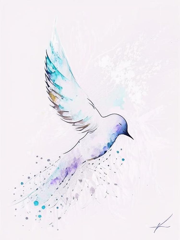 Dove Of Peace Symbol 1 Minimal Watercolour