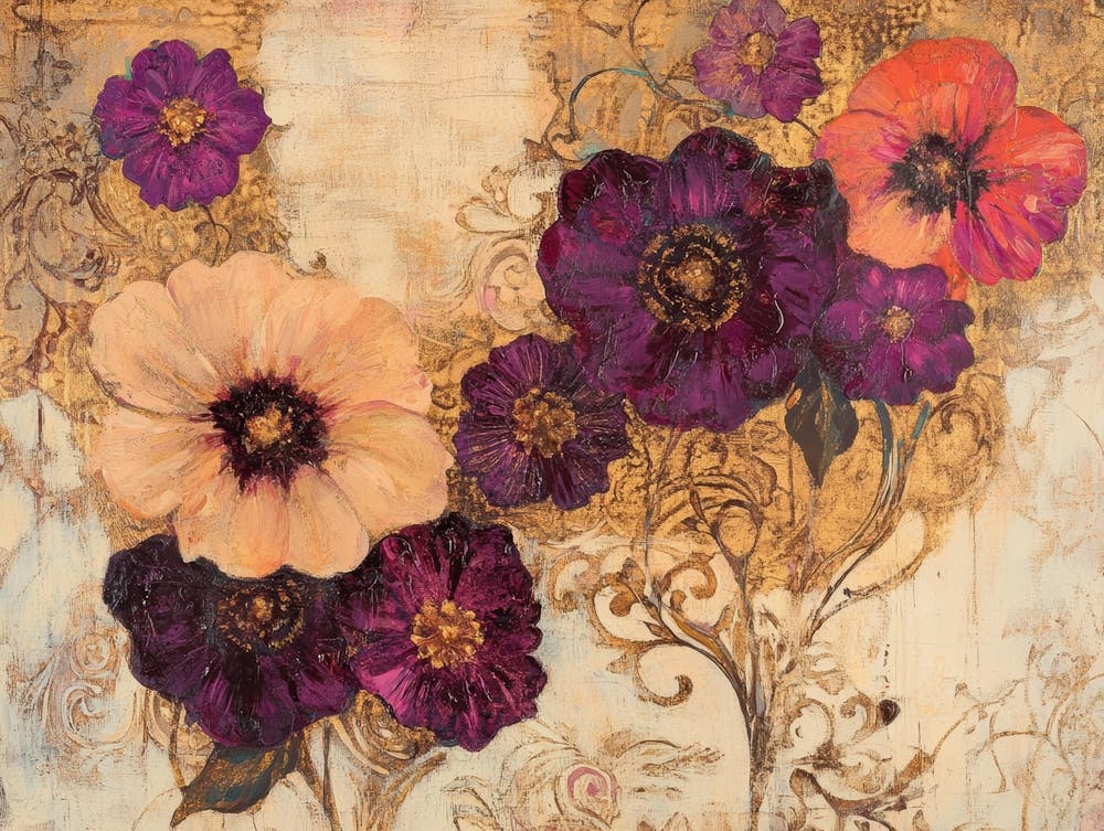 Purple And Gold Flowers