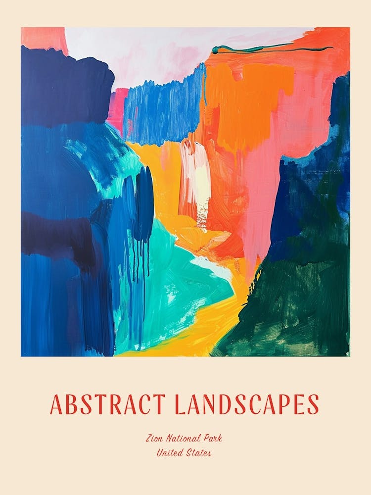 Colourful Abstract Zion National Park 4 Poster
