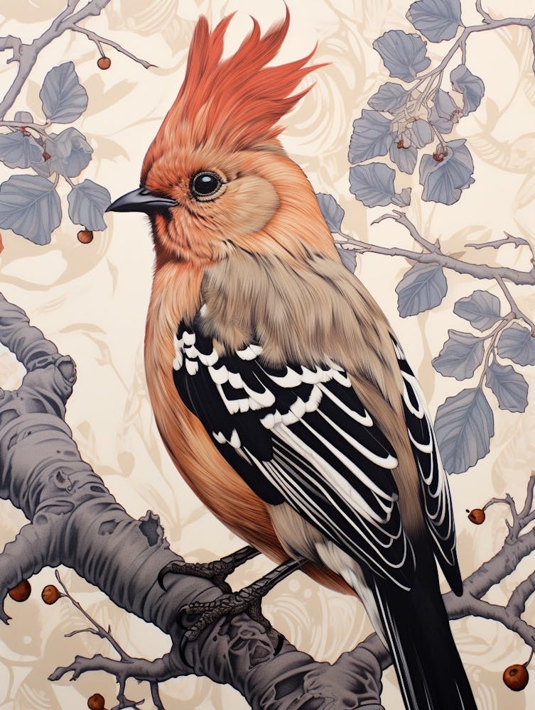 Art Nouveau Birds Poster Hoopoe 1