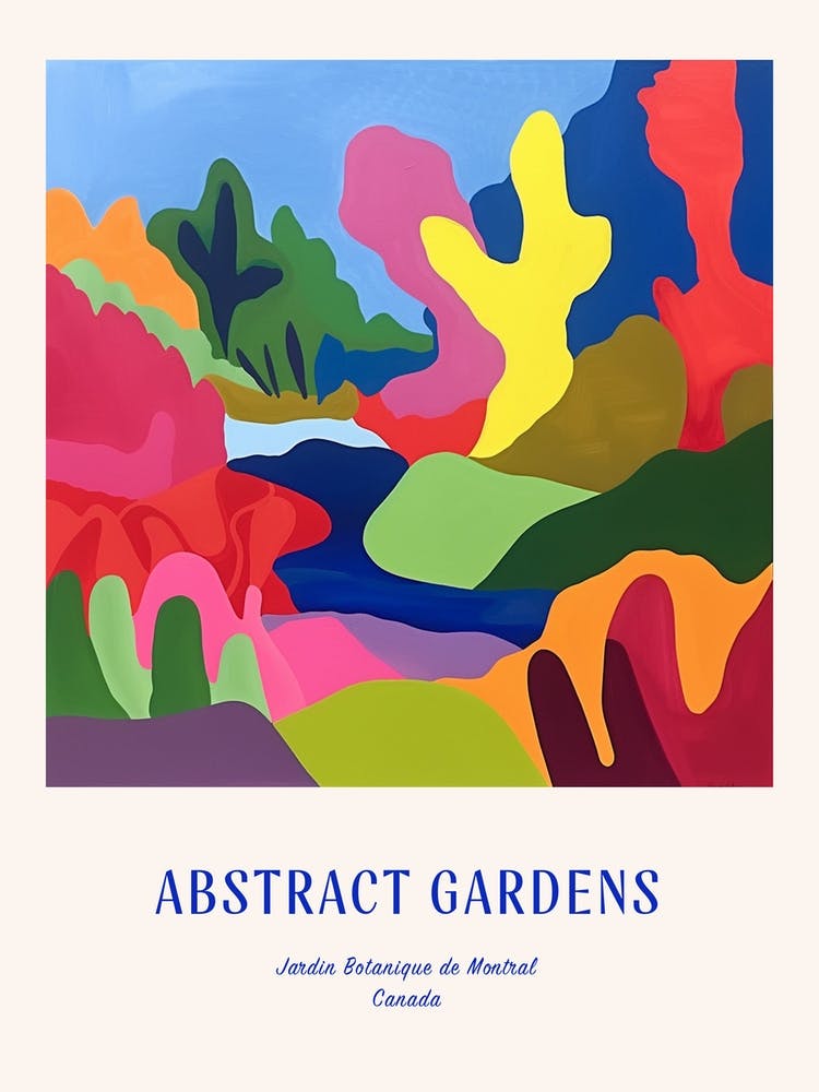 Colourful Gardens Jardin Botanique De Montral Canada 2 Blue Poster