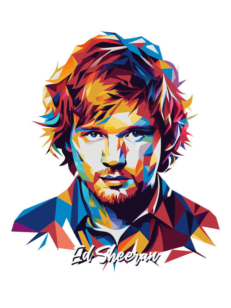 Ed Sheeran 03 - Porträt Musikikonen-Stil WPAP Pop Art