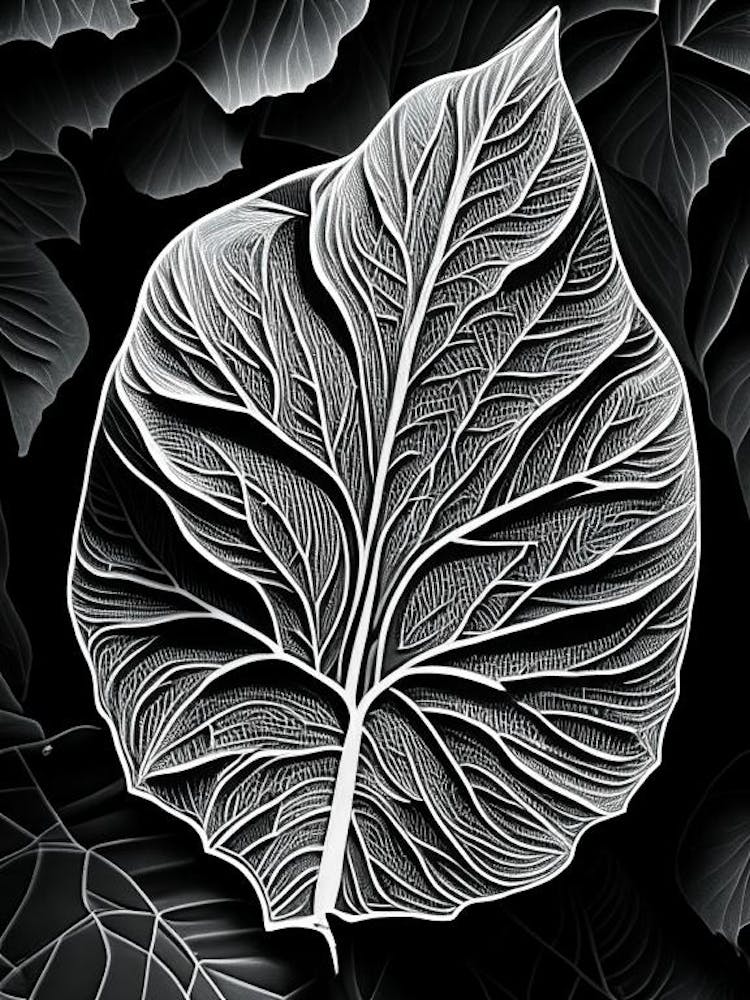 Marshmallow Leaf Linocut 4