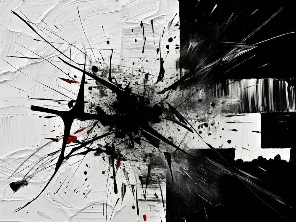Chaos Abstract Black And White 10