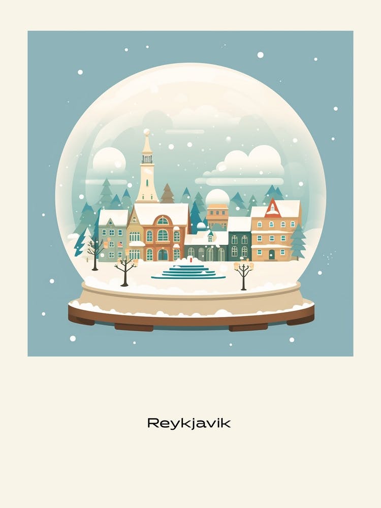 Reykjavik Iceland 1 Snowglobe Poster