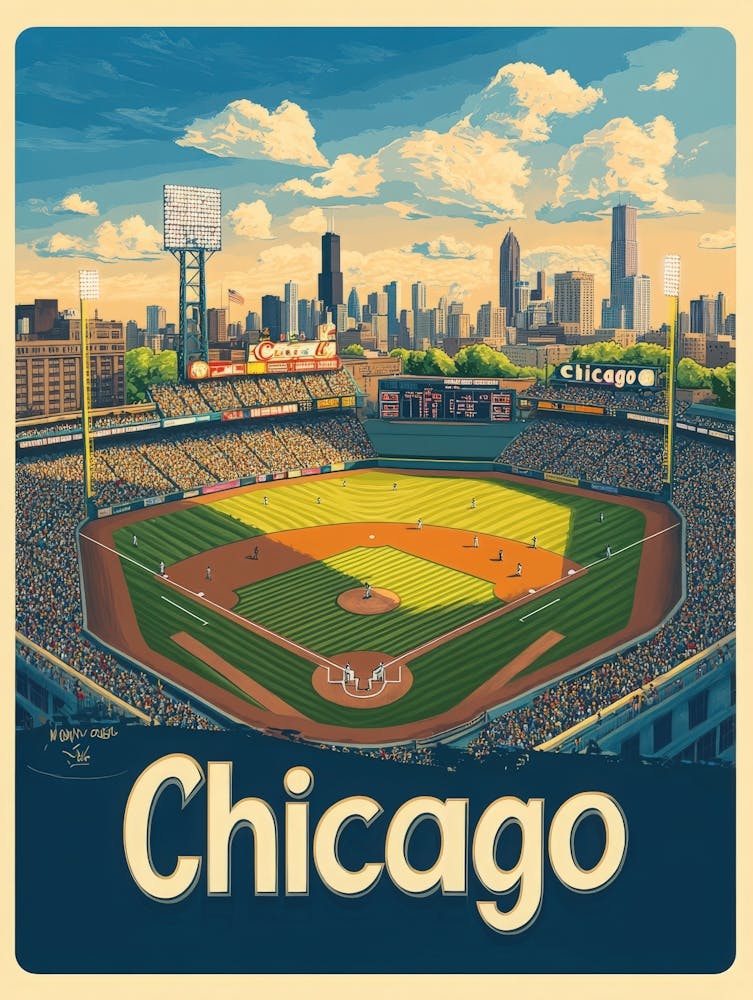 Aihrgdesign A Retro Travel Poster For Chicago Featuring The H 0c5f732c 6619 4d74 8b49 044abfd9d591 3