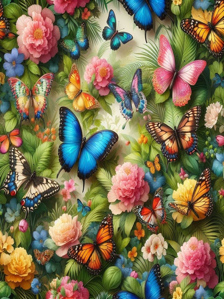 seamless pattern of butterflys