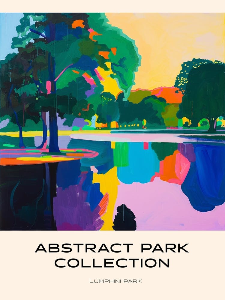 Abstract Park Collection Poster Lumphini Park Bangkok Thailand 1