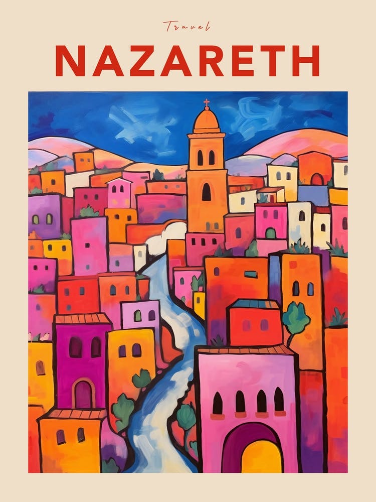 Nazareth Israel 2 Fauvist Travel Poster