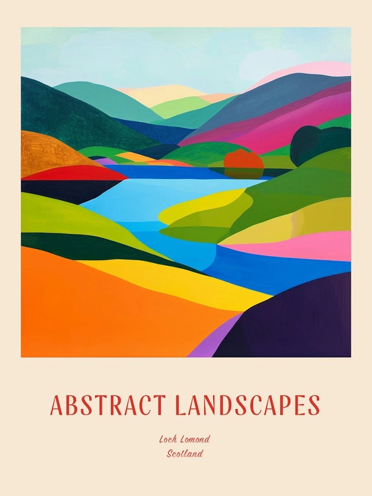 Colourful Abstract Loch Lomond Scotland 4 Poster