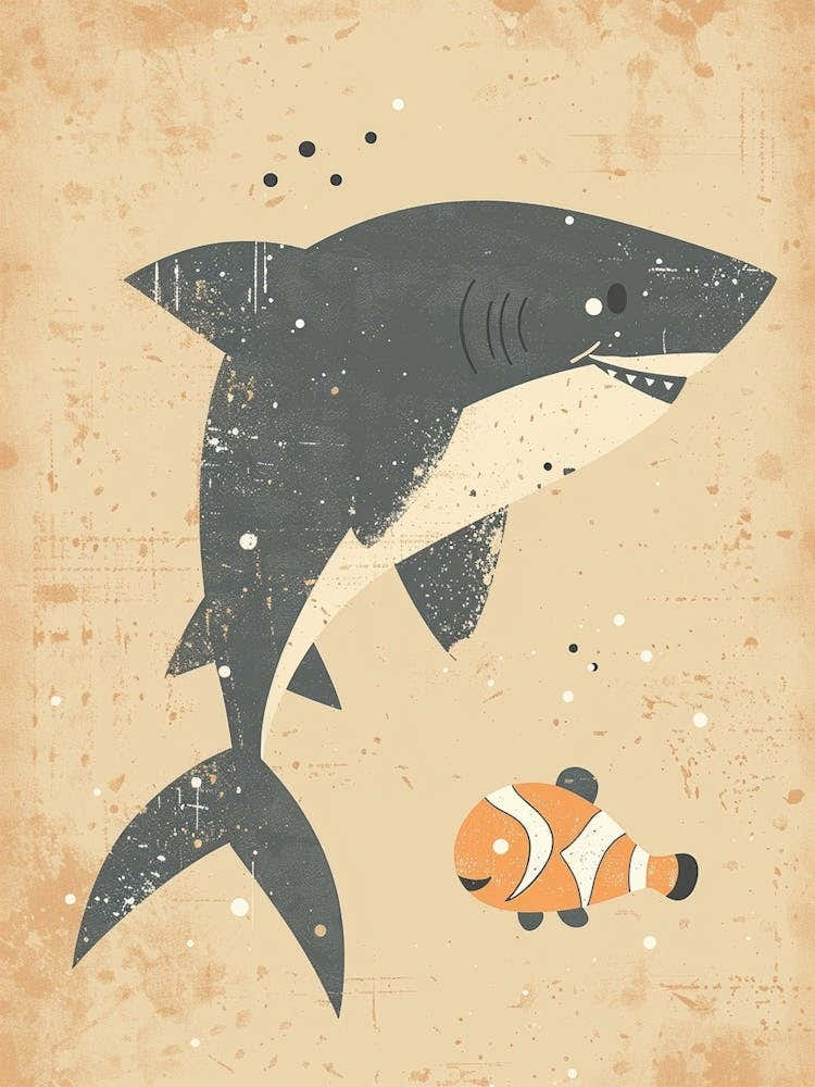 Shark & Fish Modern Storybook Style 3