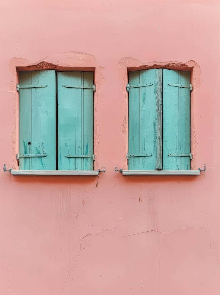 Shutters On A Pink Wall 1