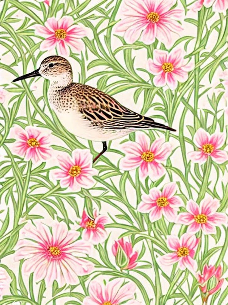 Dunlin William Morris Style Bird