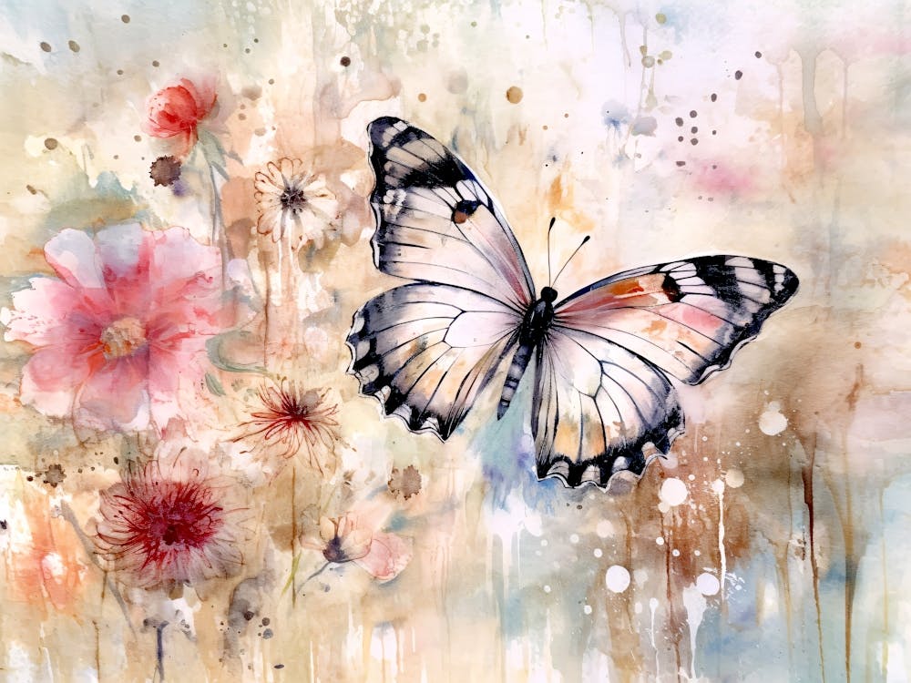 Butterfly And Flowers 2