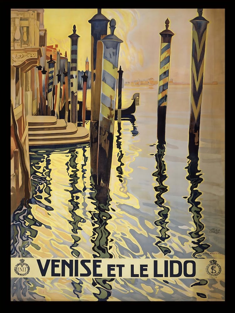 Vintage Venice Travel Poster, Dawn Hudson