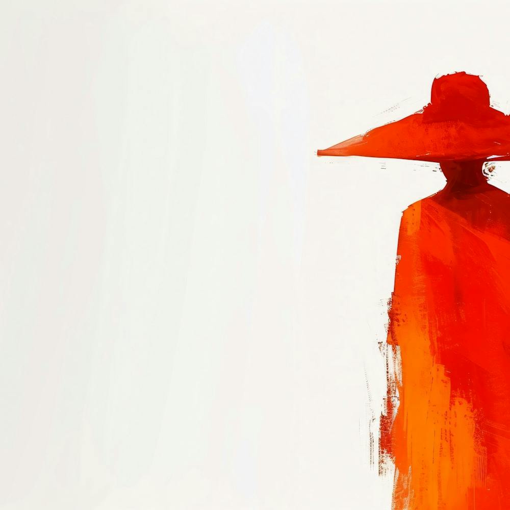 Chinese Woman In Red Hat