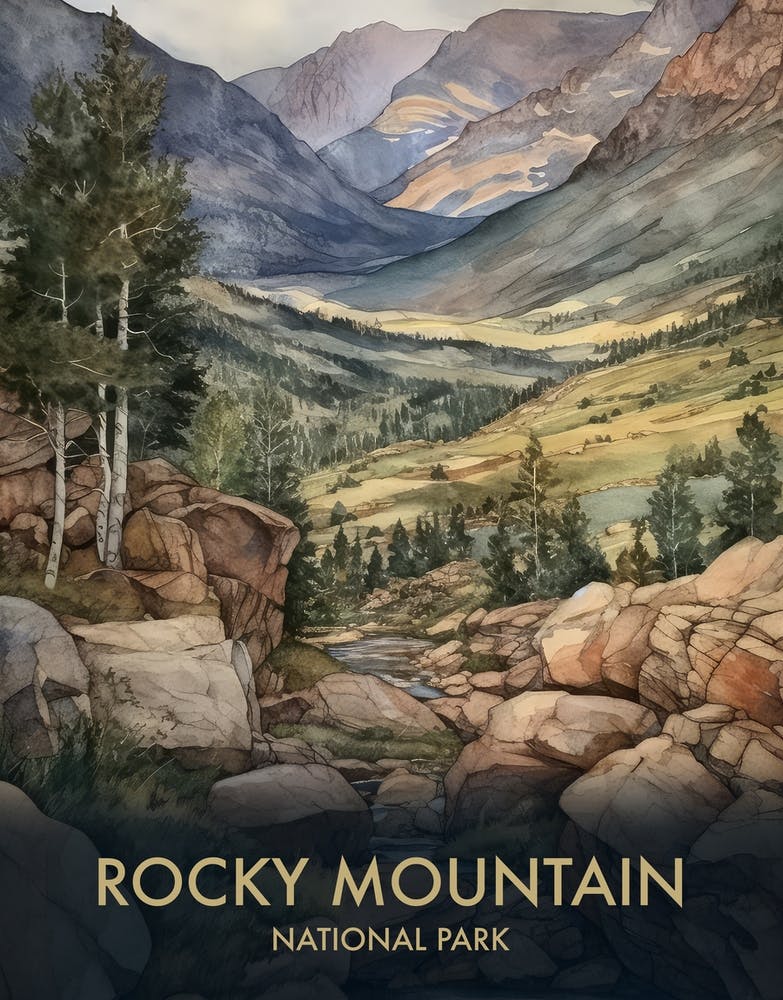 Rocky Mountain National Park Vintage Travel Poster 5