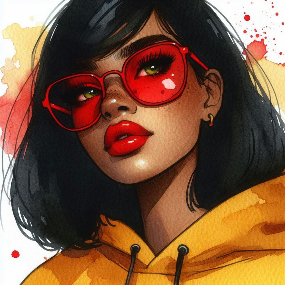 Girl With Red Glasses