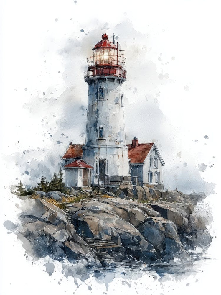 Aihrgdesign Isolated Watercolor Painting Of European Lighthou F6668507 5fb8 437c B220 E6d56b0a3079 1