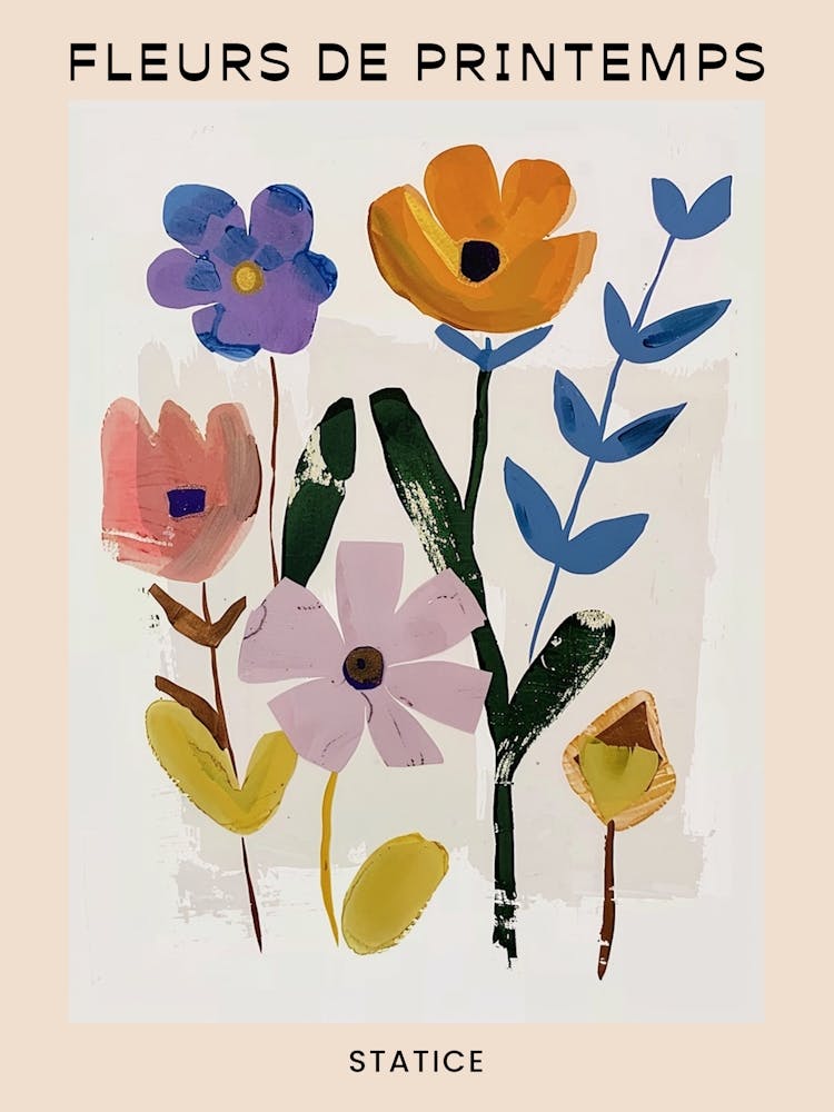Spring Floral French Poster  Statice 4