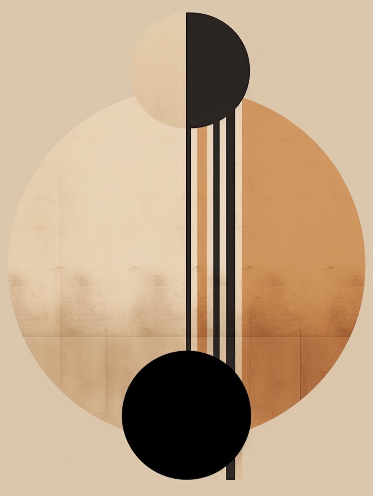 Beige Harmony: Geometric Bauhaus
