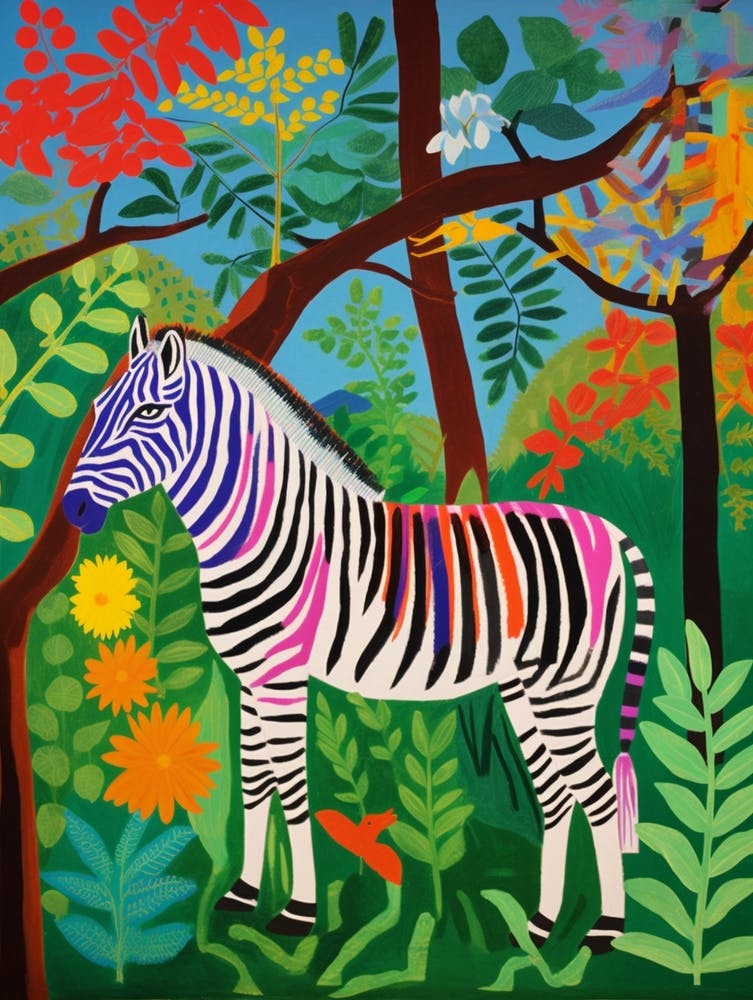 Maximalist Animal Painting Zebra 4