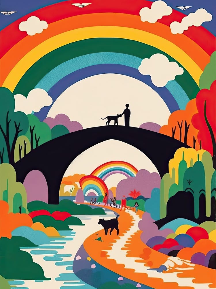 Rainbow Bridge, Tokyo, Japan, Colourful 1