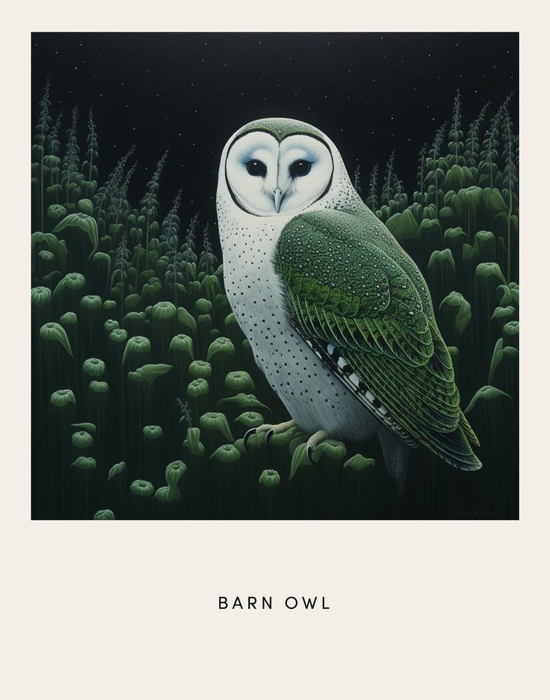 Ohara Koson Inspired Bird Painting Barn Owl 3 Poster