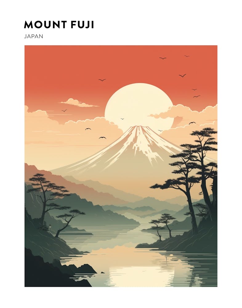 Mount Fuji Japan 1 Hiking Trail Landscape Poster