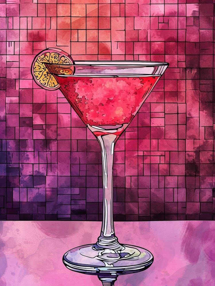 Porn Star Martini Cocktail - Aquarelle 2