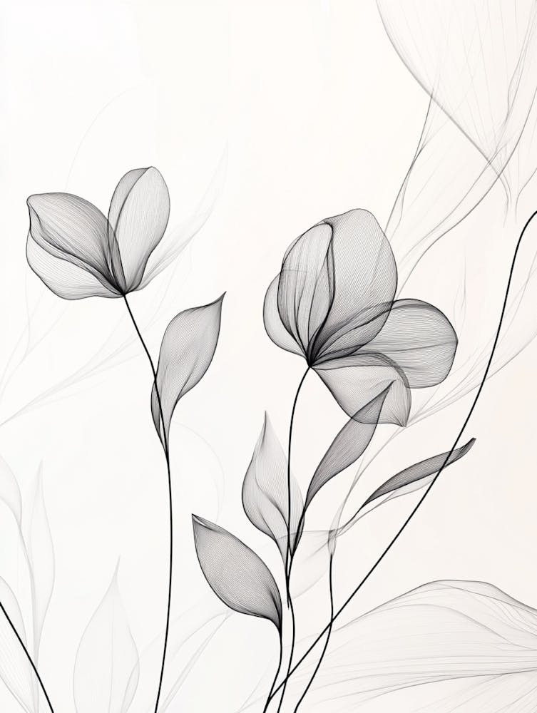 Black And White Flowers