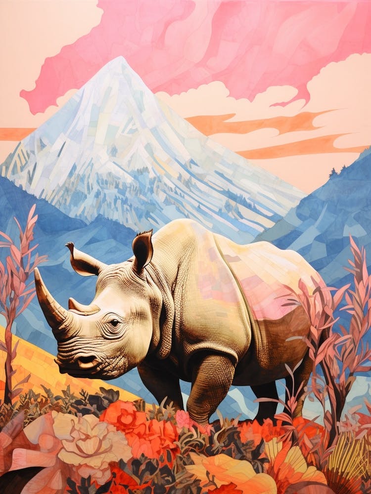 Colourful Floral Rhino 2