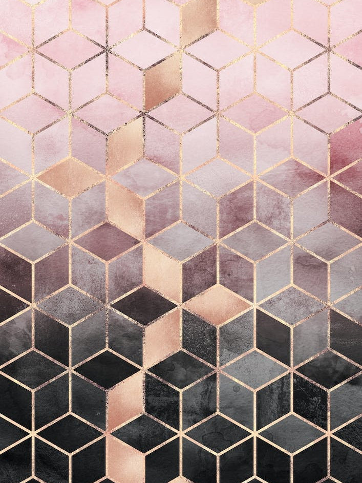 Pink and Grey Gradient Cubes