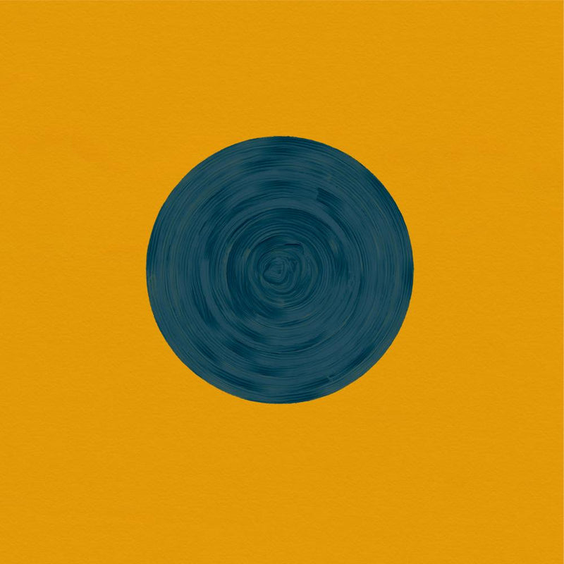 Minimal Yellow Landscape with Blue Circle