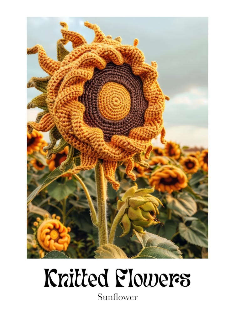 Knitted Flowers Sunflower 2