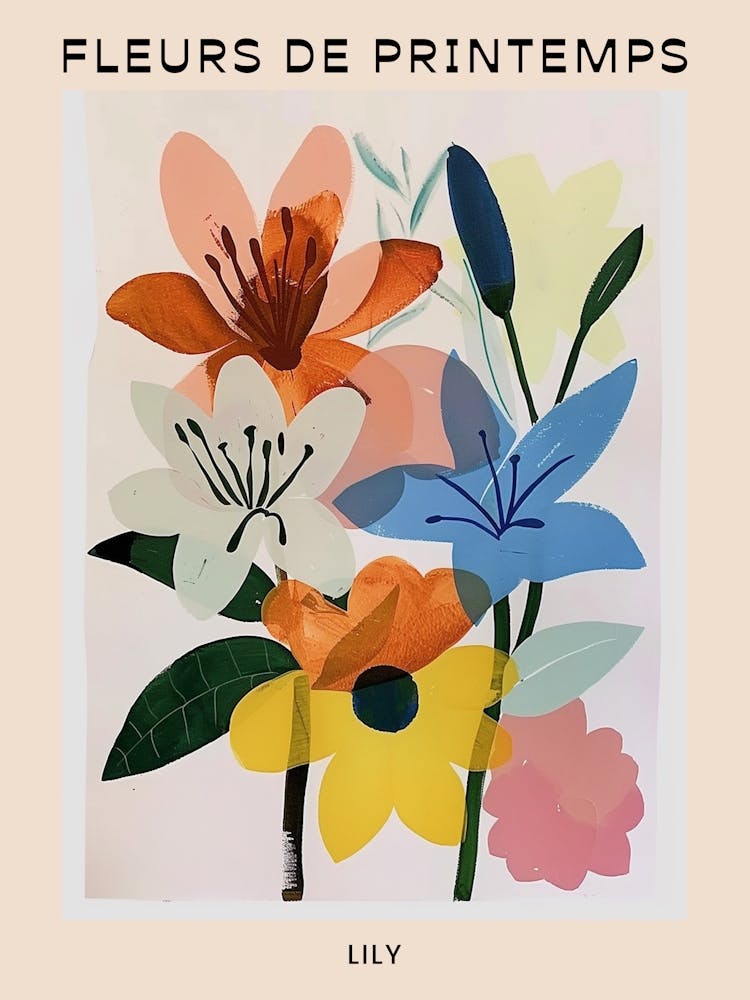 Spring Floral French Poster  Lily 1