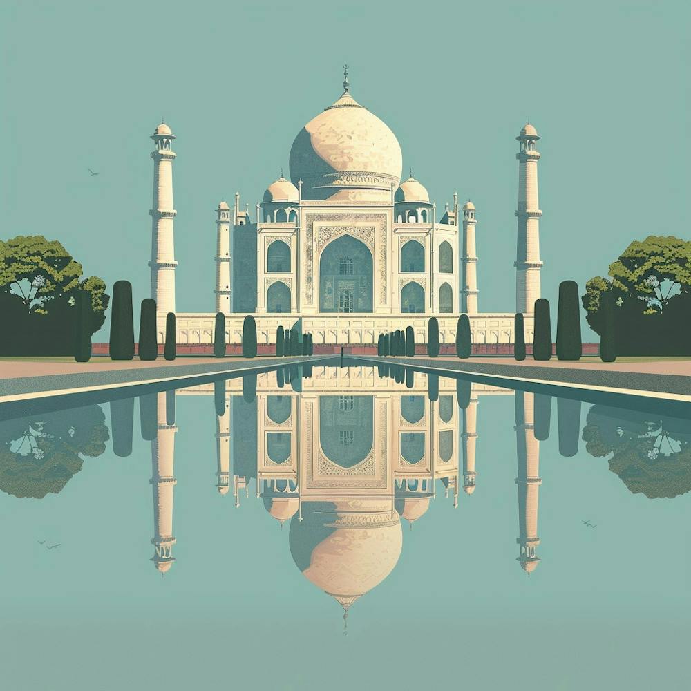 A Taj Mahal In Agra Minimal Illustration 1719953609 1