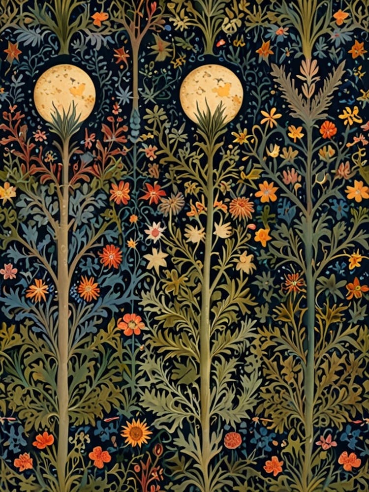 William Morris Moonlight In The Garden 11