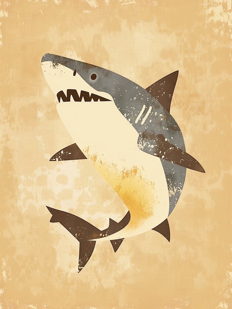 Muted Pastel Storybook Style Shark 1