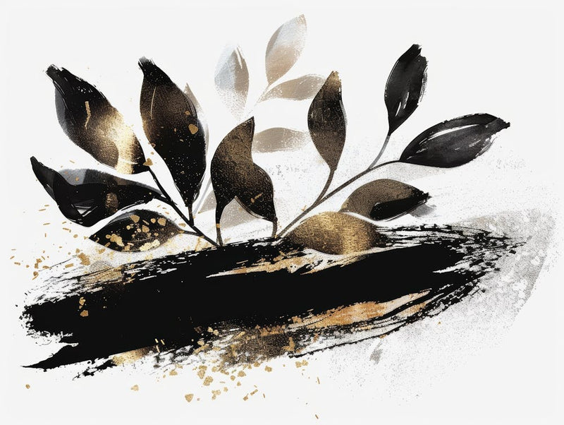 Black And Gold Leaves 2