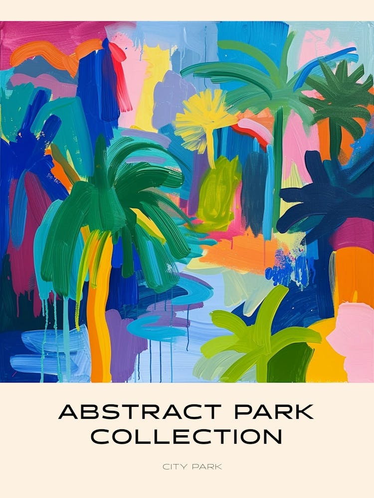 Abstract Park Collection Poster City Park New Orleans 2