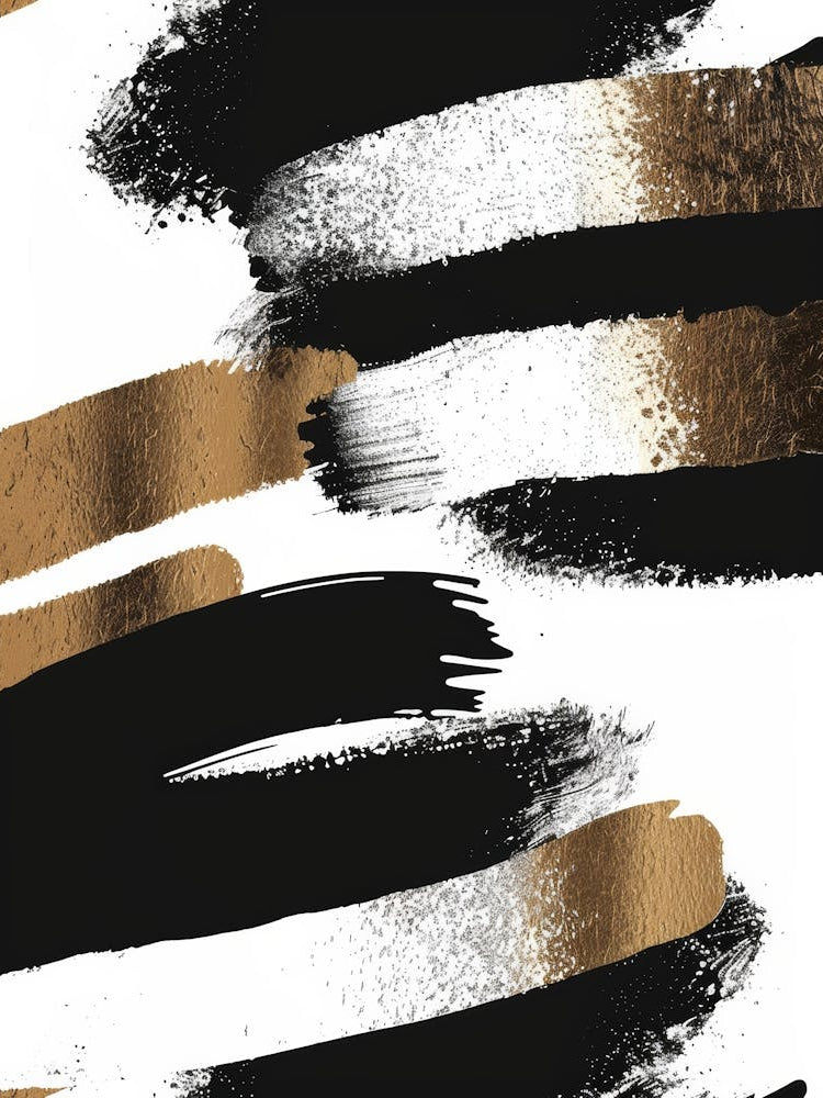 Gold Brush Strokes Canvas Print 4