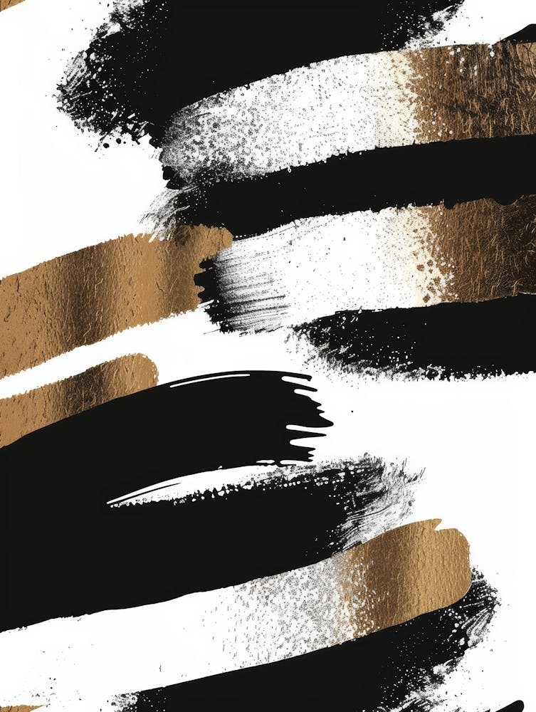 Gold Brush Strokes Canvas Print 4