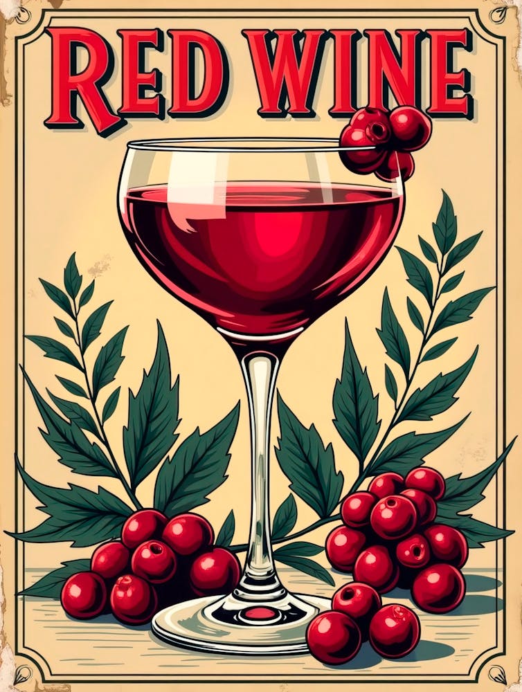 Red Wine Vintage Poster 1